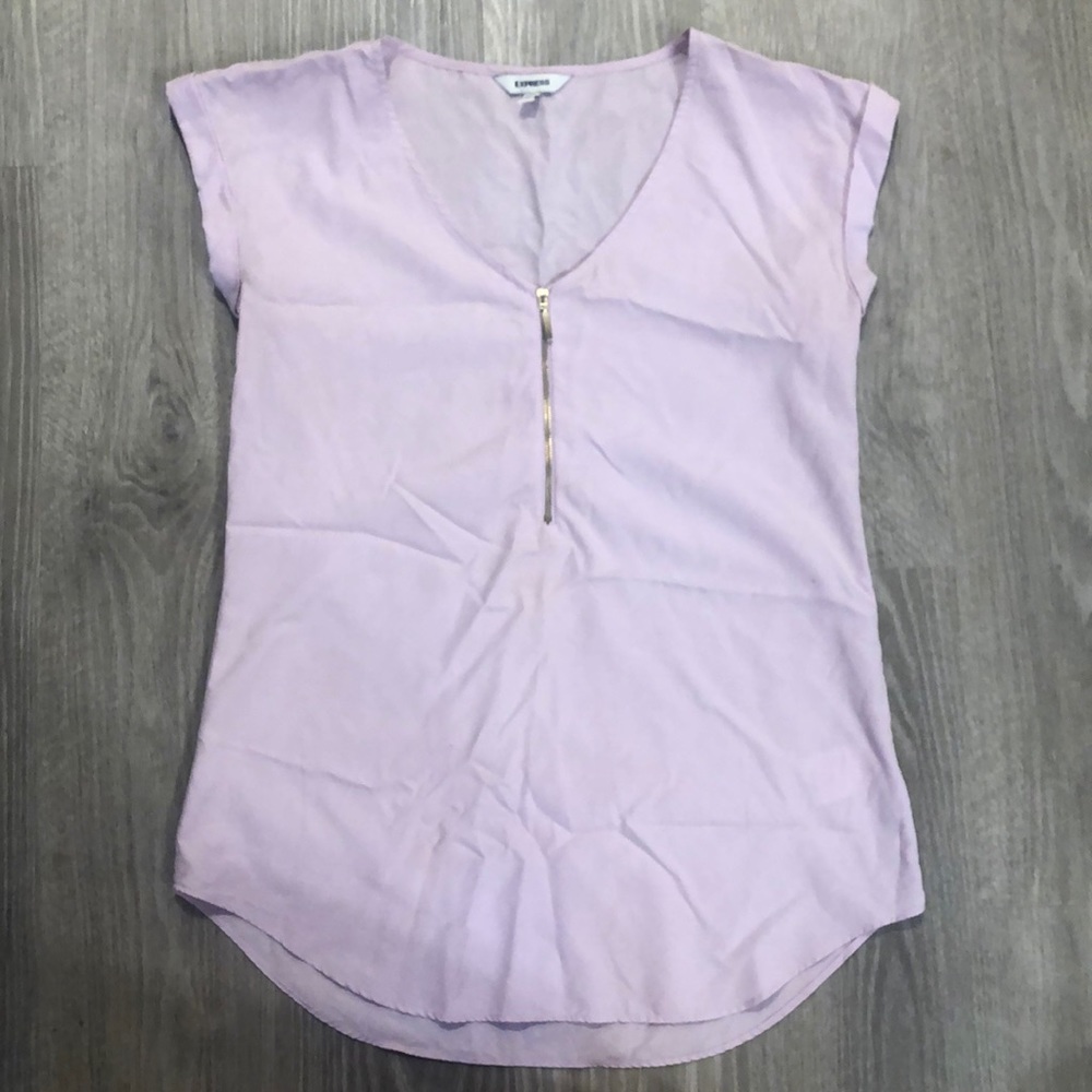 Cap sleeve zipper shirt
